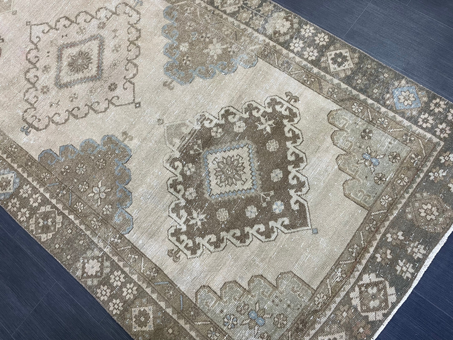 Oushak Runner Rug, Turkish 4.5 x 12.8 Runner Rug, Vintage Runner Rug, Hallway Runner Rug, Antique Runner Rug, Handmade Wool Runner Rug