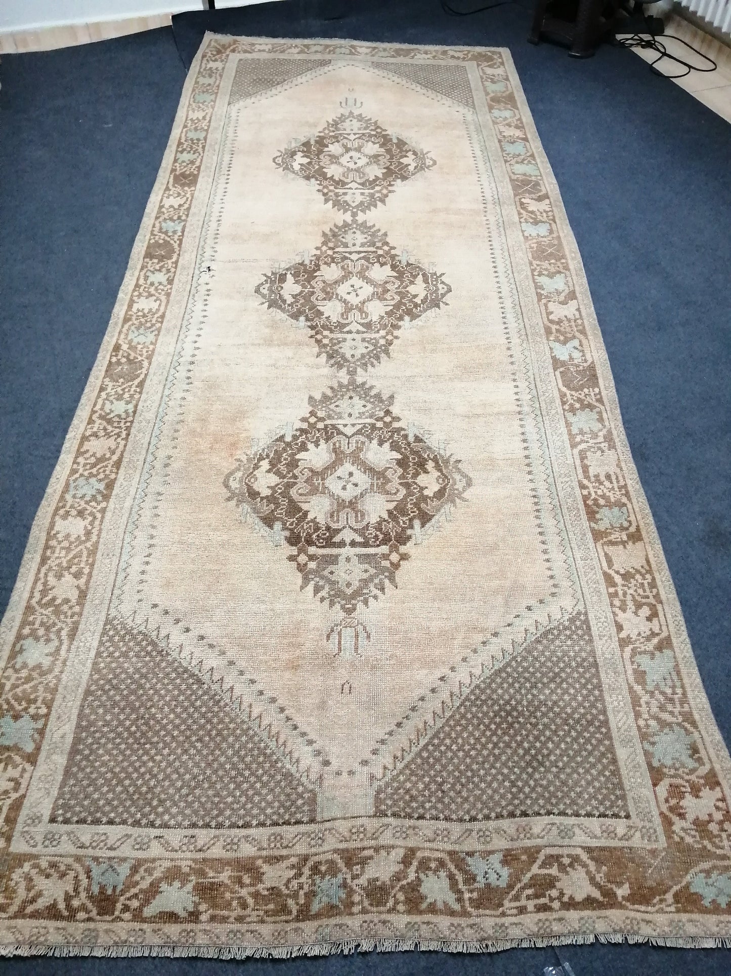 12.2 x 4.10 Oushak Runner Rug Turkish Runner Rug Vintage Runner Rug Muted Runner Rug Kitchen Runner Rug Wool Runner Rug Wool Oushak Rug