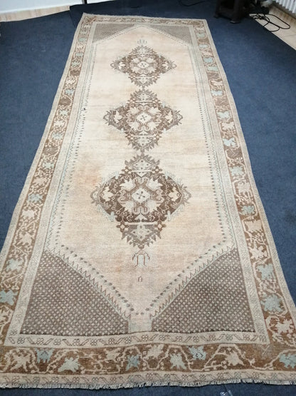 12.2 x 4.10 Oushak Runner Rug Turkish Runner Rug Vintage Runner Rug Muted Runner Rug Kitchen Runner Rug Wool Runner Rug Wool Oushak Rug