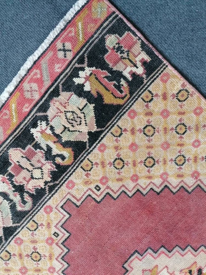 Runner rug 2'2x6'2 vintage wool runner rug, handmade vintage rug, hallway runner rug