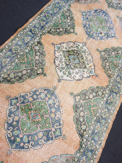 14 x 5 ft Runner Turkish Runner Rug Vintage Rug Hand Made Oushak Rug Wool Rugs