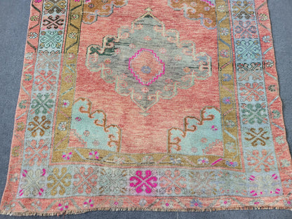 OUSHAK Rug, 3.8 x 6 TURKISH Oushak Rug Vintage Hand Knotted Rug Vintage Rug, Wool ANTIQUE Rug Handmade Rug, Vintageturkish_rug