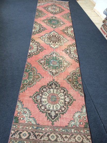 12.3 x 3 Oushak Runner Rug Turkish Runner Rug Vintage Runner Rug Hallway Runner Rug Kitchen Runner Rug Wool Runner Rug Wool Oushak Rug