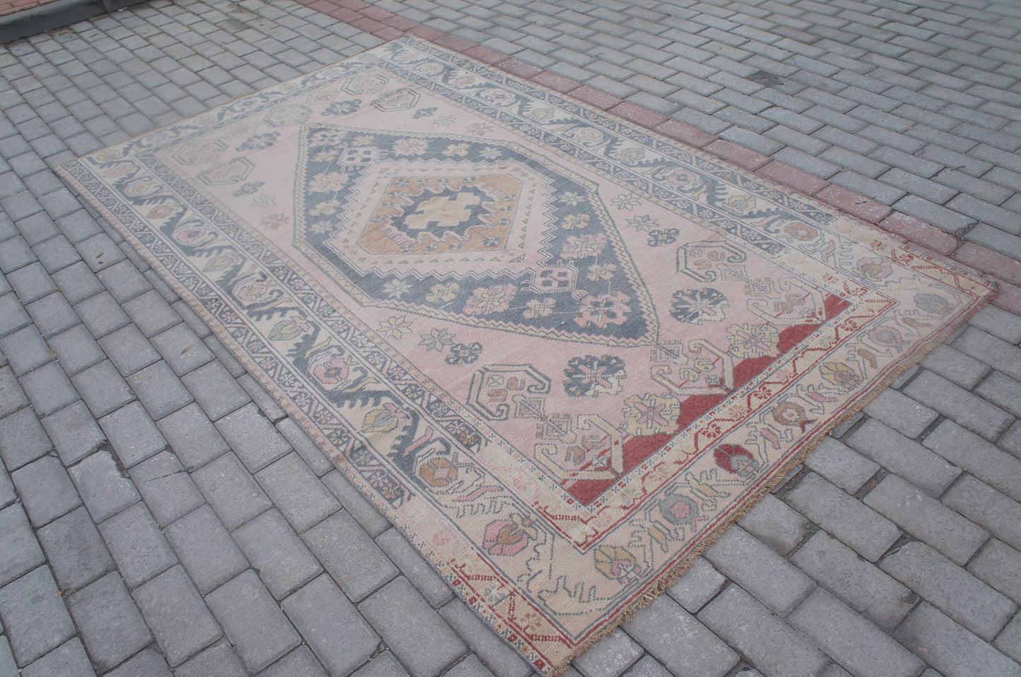 8 x 4 Vintage RUG Turkish Rug , Oushak Rug,Hand woven Rug,Weaving