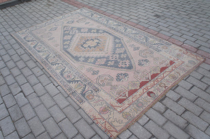 8 x 4 Vintage RUG Turkish Rug , Oushak Rug,Hand woven Rug,Weaving
