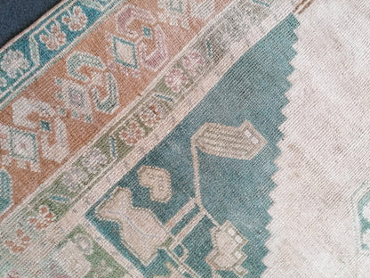 Vıntage rug 5'5x8'9 turkish vıntage rug, oushak large rug, hand made wool rug, area rug, bohemian rug, living room rug