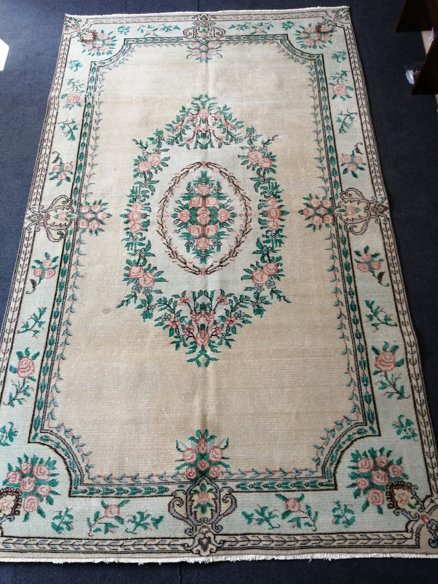 Vintage rugs Turkish Oushak Rug 6x10 Bohemian Rug, Living Room Rug, Oushak Rug, Hand woven Rug, Wool Muted Rug, WOOL Oriental Rugs