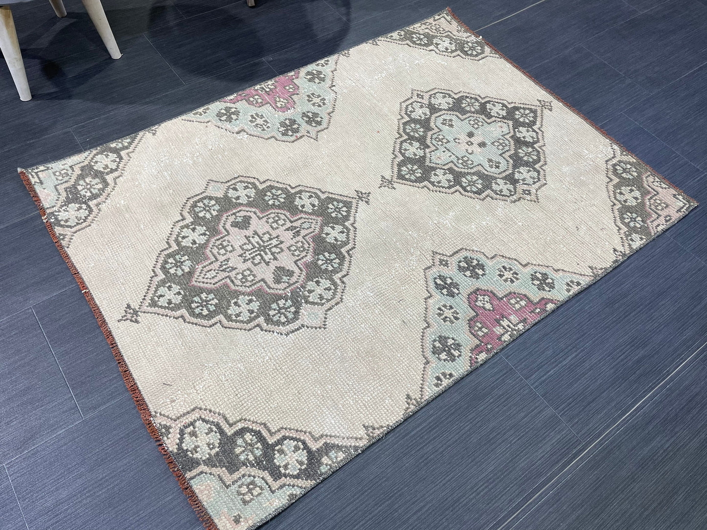 Quality Handmade Rug, 2.8 x 4 Rug, Oushak Rug, Bohemian Rug, Hand Knotted , Turkish Rug, Farmhouse Rug, Vintage Rug, Wool rug