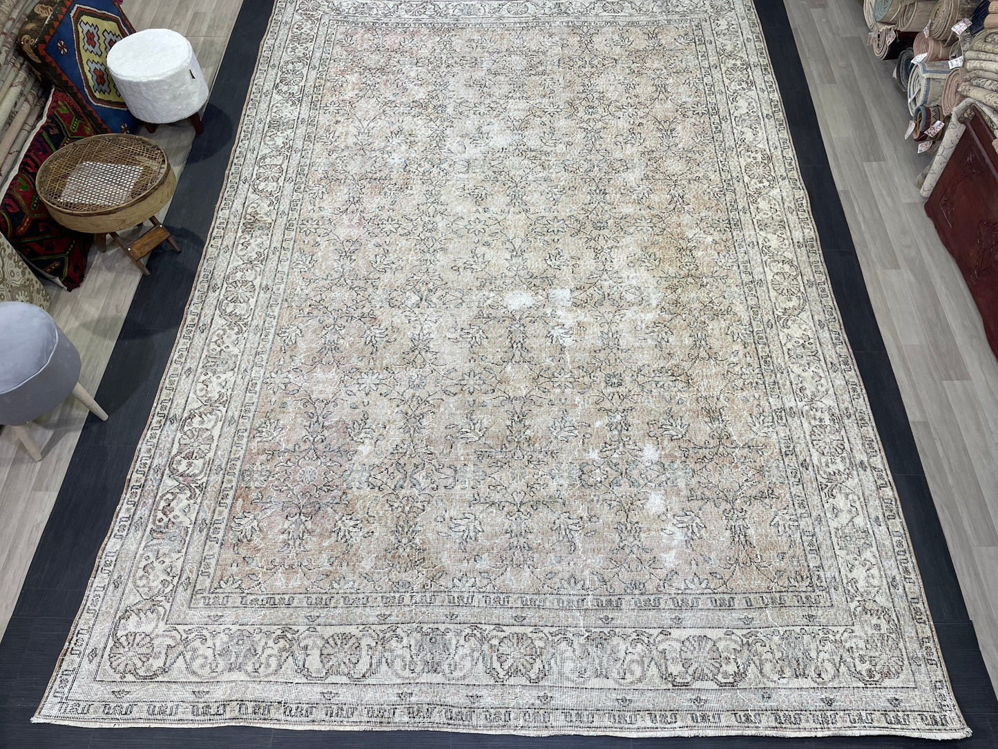 Large Vintage RUG, 8.5 x 12 Rug, Distressed Persian Rug Wool Hand Knotted Rug Oriental Handmade Rug Vintage Turkish Rug