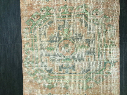 11.9x2.2 Distressed Runner Rug Turkish Runner Rug Muted Vintage Runner Rug  Faded Hallway Runner Rug Kitchen Runner Rug Wool Runner Rug