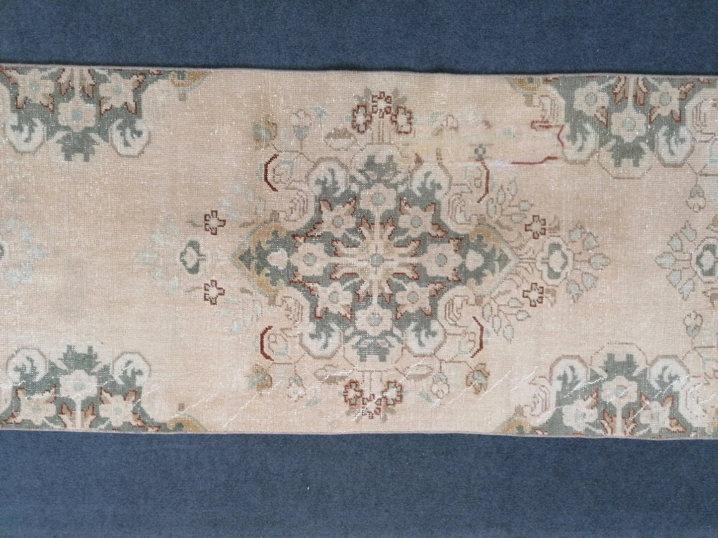 13'6x2'7 turkish runner rug,runner rug,vintage oushak runner rug,kitchen runner rug,hallway runner rug,vintage runner rug,oushak runner rug