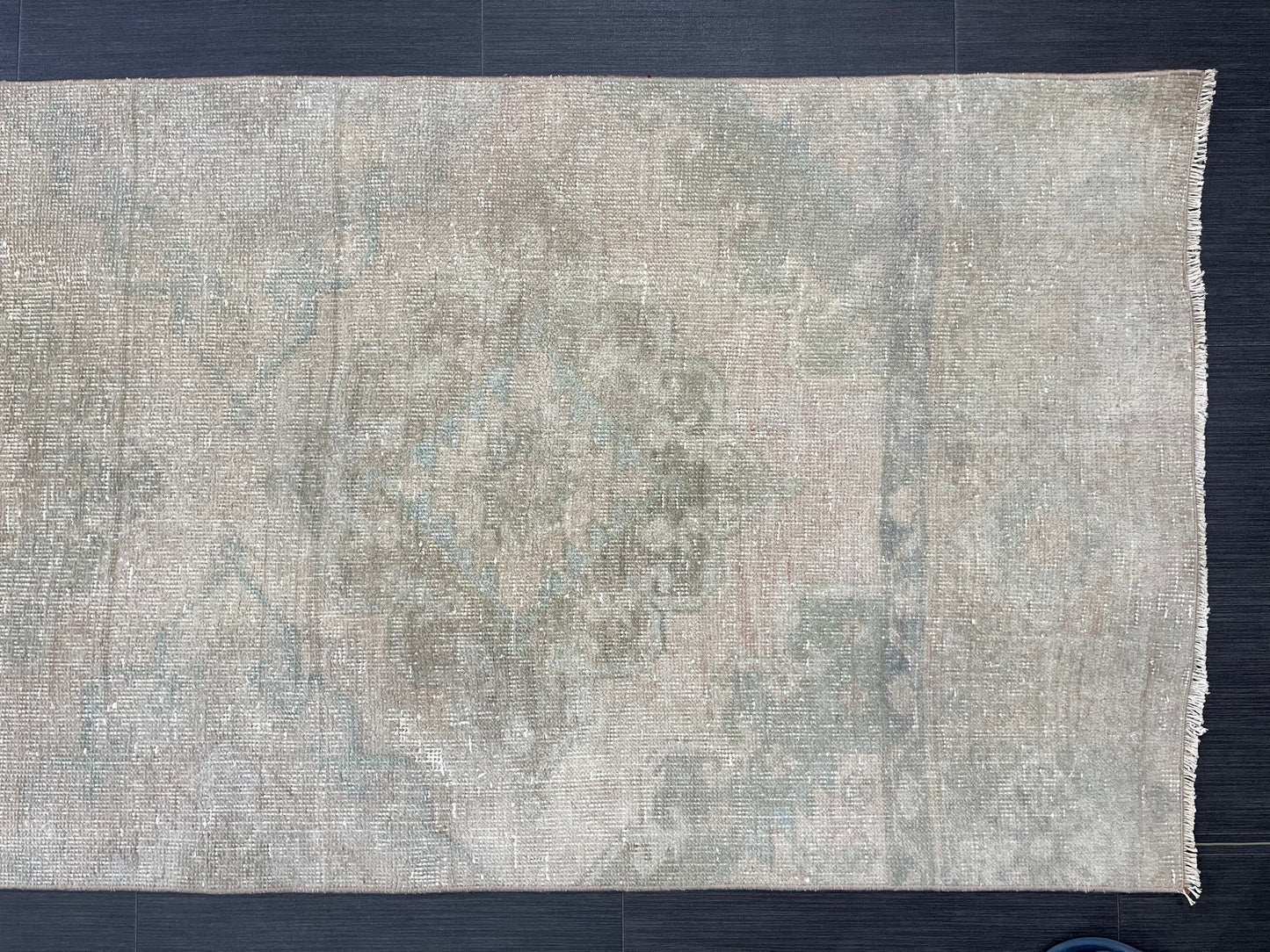 Muted Vintage Runner Rug 2.7 x 12.6 ft Muted Turkish runner rug Wool Pile Oushak Runner Hallway Rug runner Hand Knotted Runner Rug