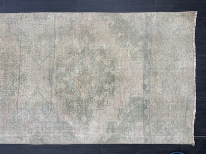 Muted Vintage Runner Rug 2.7 x 12.6 ft Muted Turkish runner rug Wool Pile Oushak Runner Hallway Rug runner Hand Knotted Runner Rug