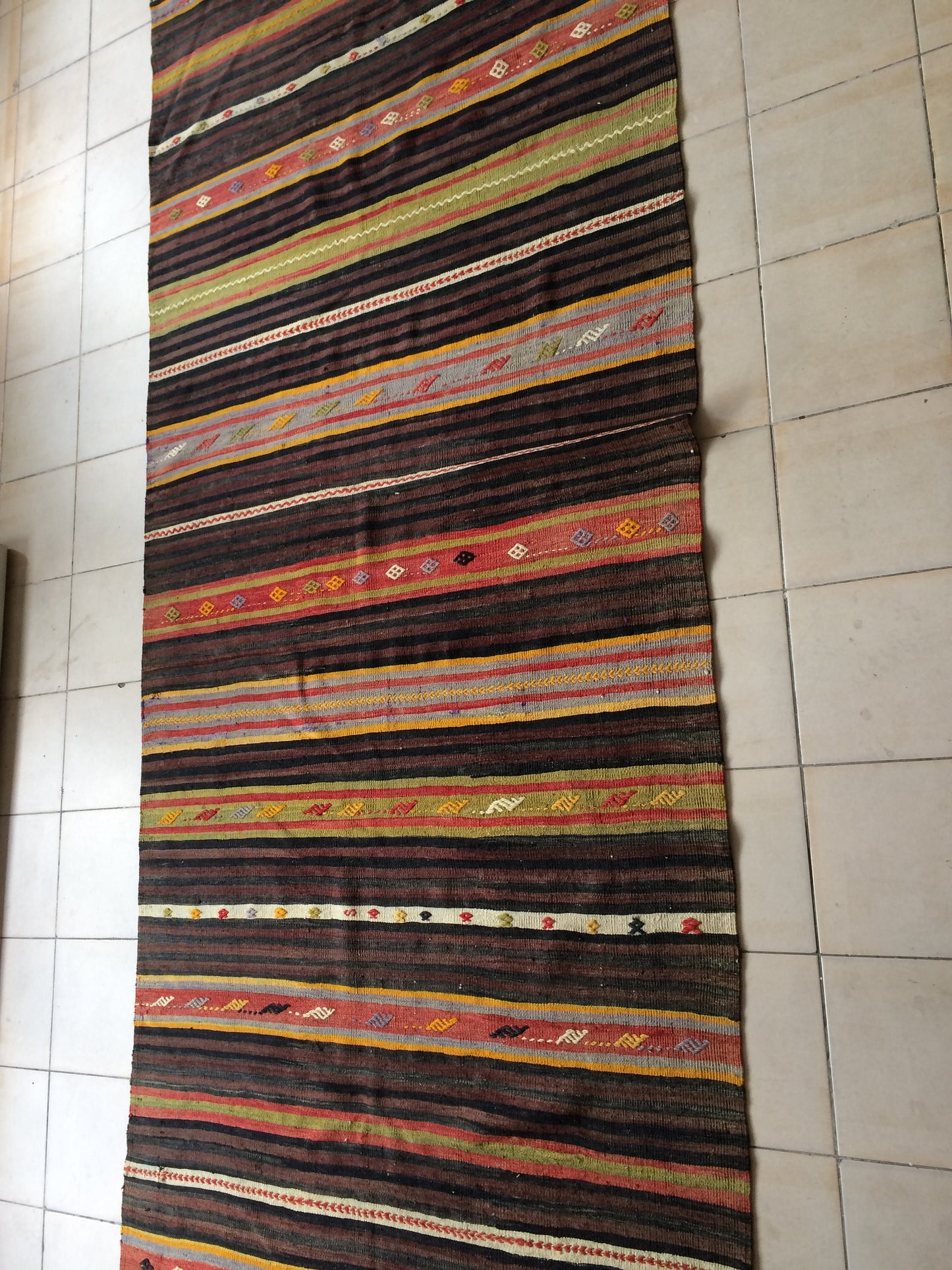 Vintage rug , Flat woven Kilim Rug With Embroidery Rug, Oriental Carpet, Vintage Kilim Rug Wool Carpet Rug, Flat Pile Rug