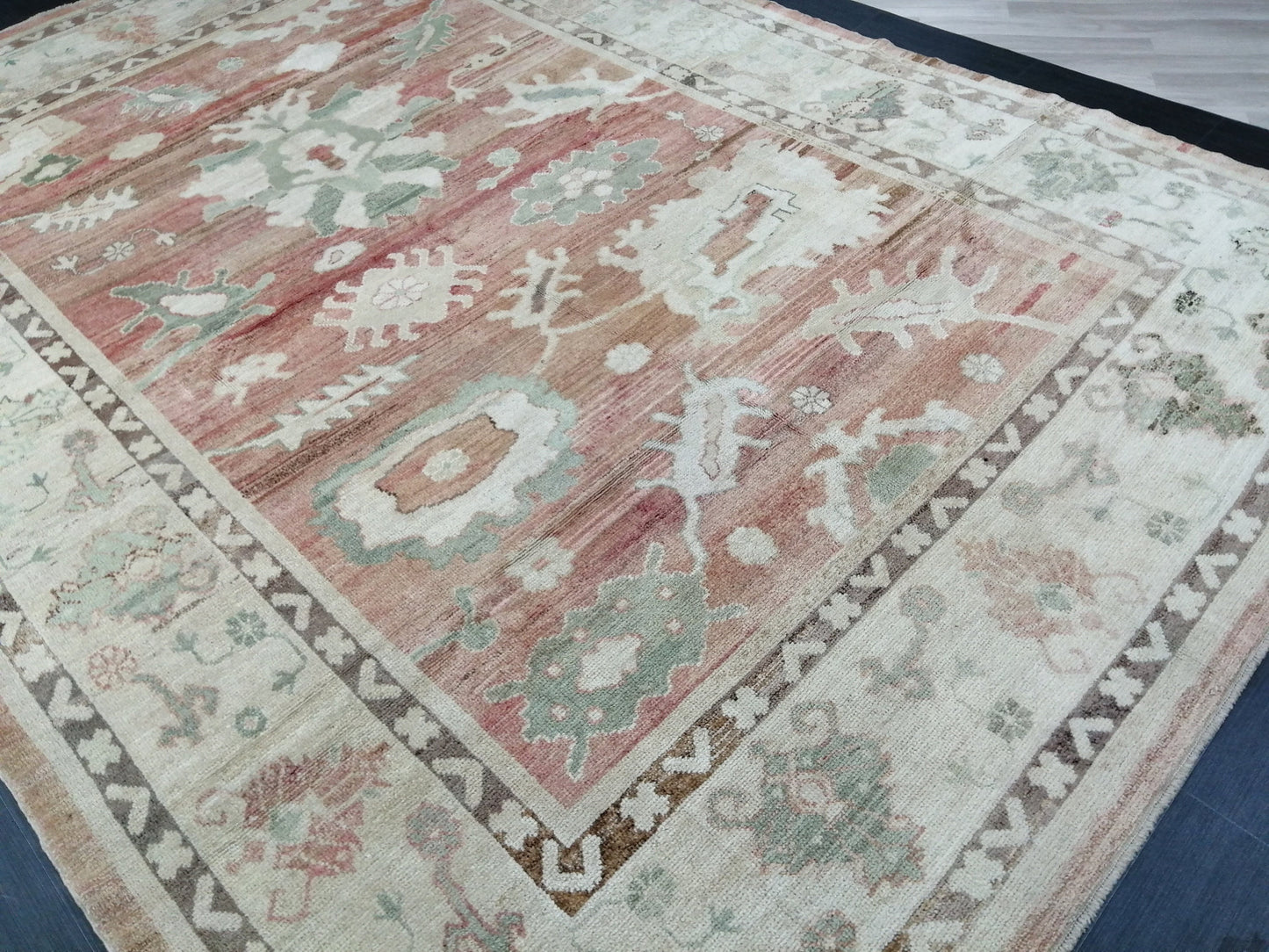 Vintage Muted OUSHAK RUG,12.5 x 8.9  Oushak Rug, Vintage Oushak Rug Wool Oushak Rug Hand Made Rugs, AUTHENTIC Oushak Rug