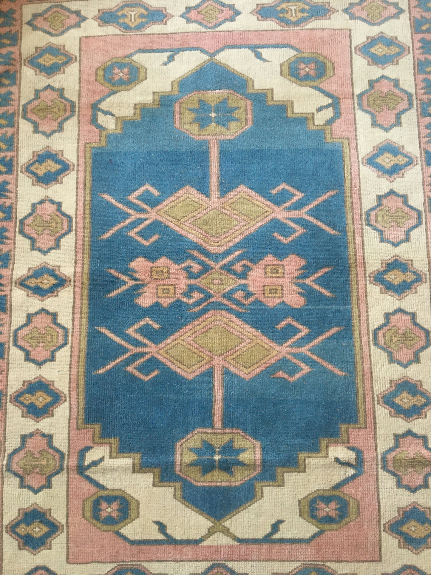 4x6 feet handmade living room area rug, large bedroom floor rug, turkish bathroom rug, hallway big rug, blue wool muted rug, bohemian rugs