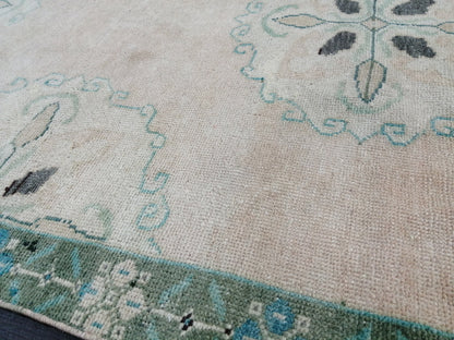 Muted Vintage Runner Rug Turkish Runner Rug Vintage Runner 4x11 Rug Hallway Runner Rug Kitchen Runner Rug Wool Runner Rug Floral Runner Rug