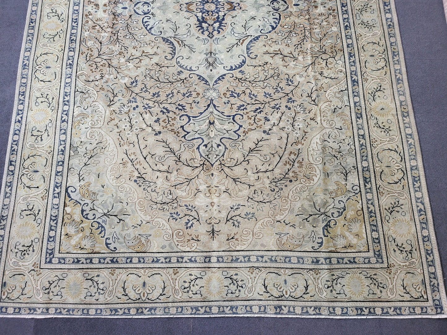 Persian RUG Oriental 6.2 x 9.7 Rug Large Area Rug, VINTAGE Rug, Turkish Low Wool Pile Rug,Hand Knotted Rug Antique Rug Muted Anatolian Rug