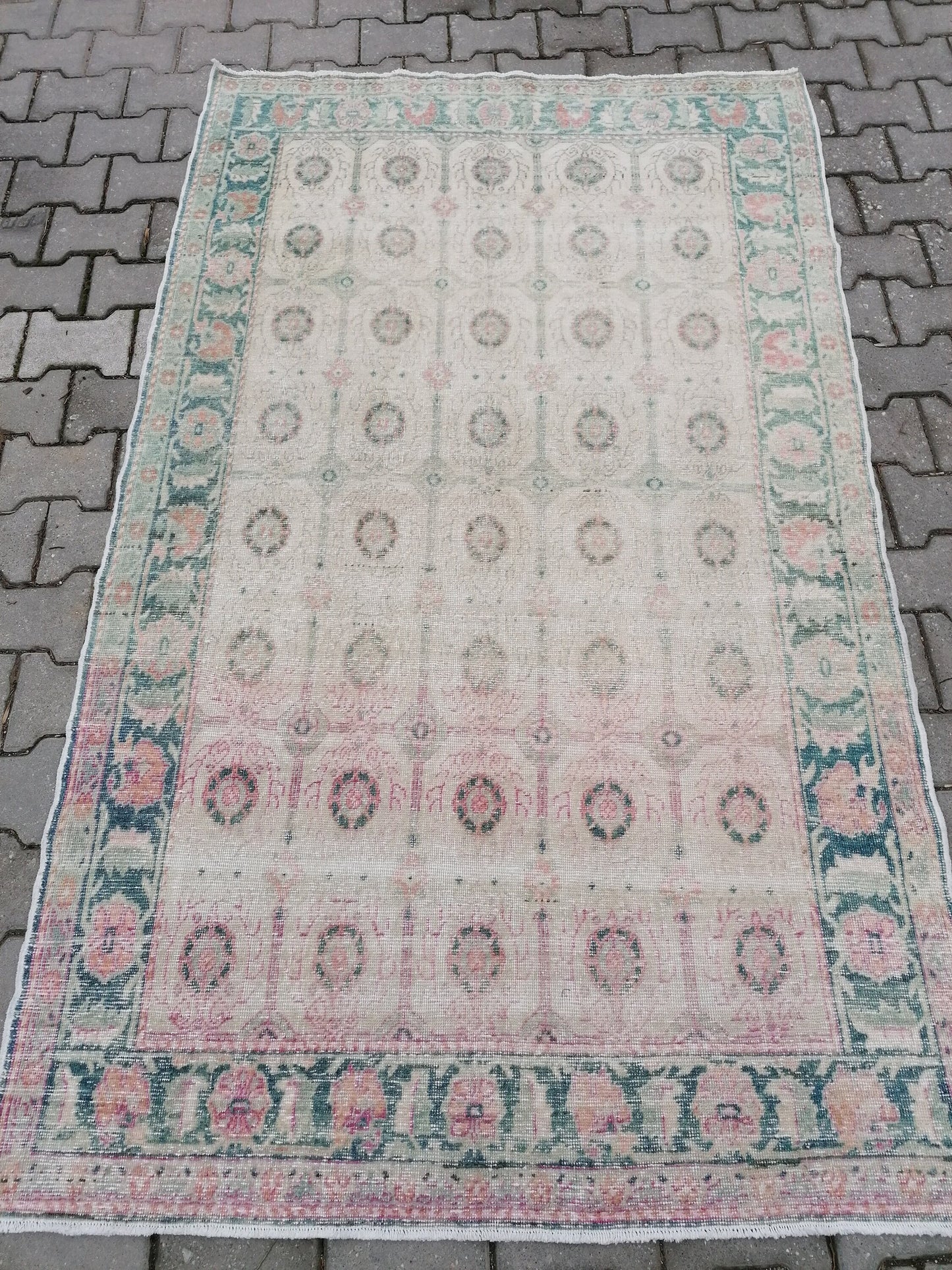 4'7x7 vintage rustic rug, large oushak rug, area rug,