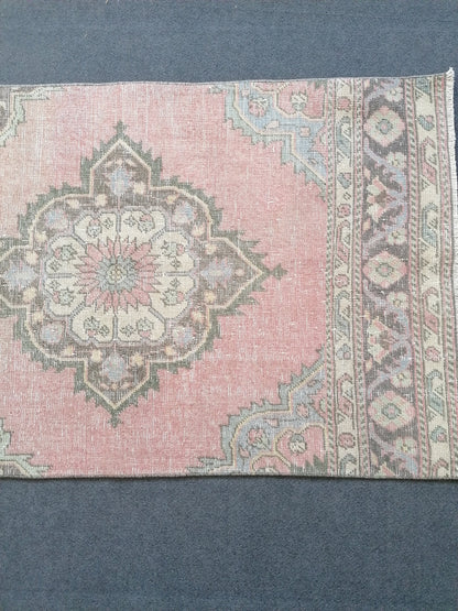 Pastel runner rug, anatolian runner rug,wool rug,hallway runner rug 10'10x2'10 feet