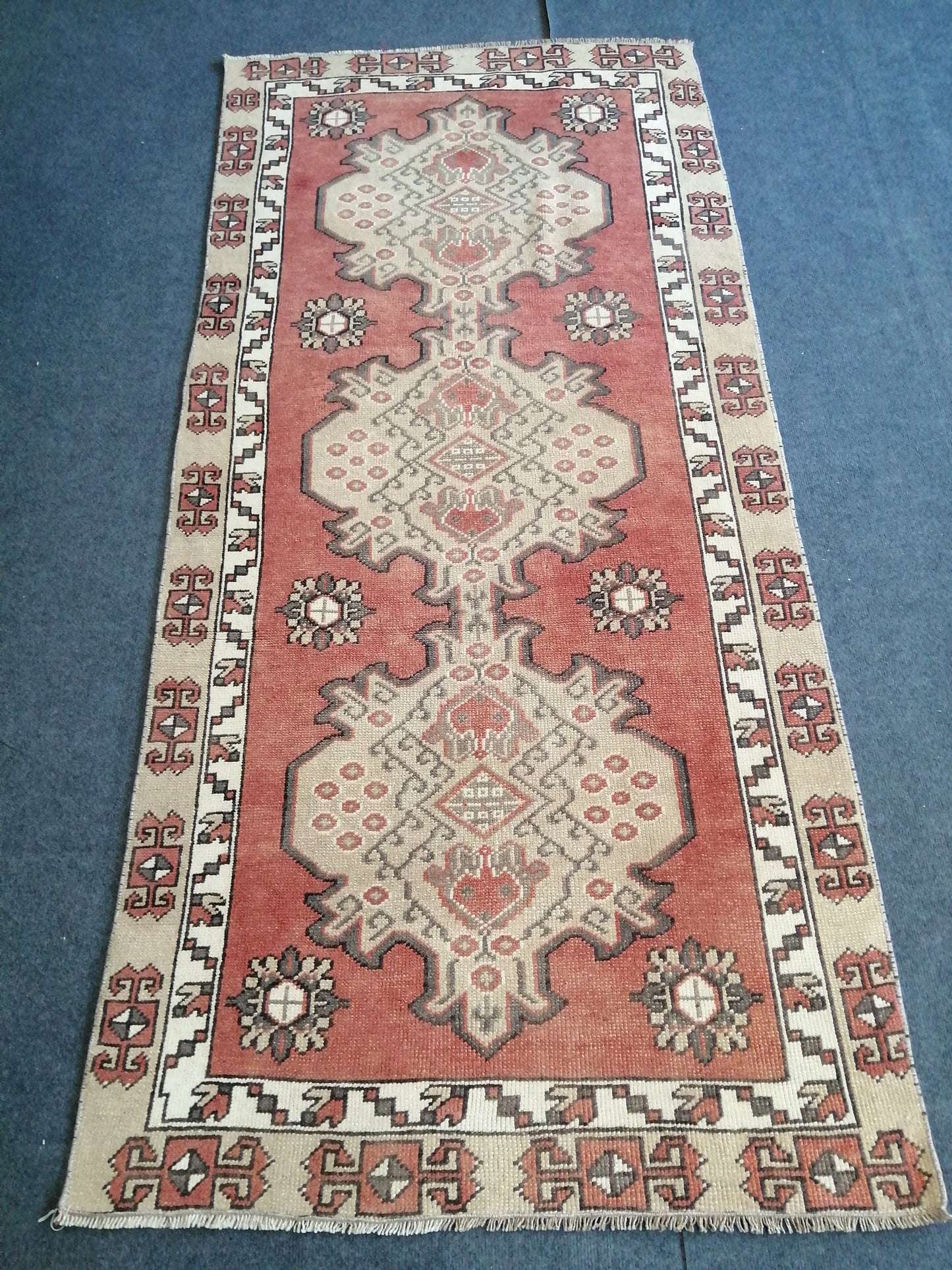 6.8 x 3.1  Antic Oushak Rug, Turkish Oushak Rug, Wool Oushak Rug, Oushak Runner Rugs, Farmhouse Rug, Vintage Rug, Turkish Rug, Hand Made Rug