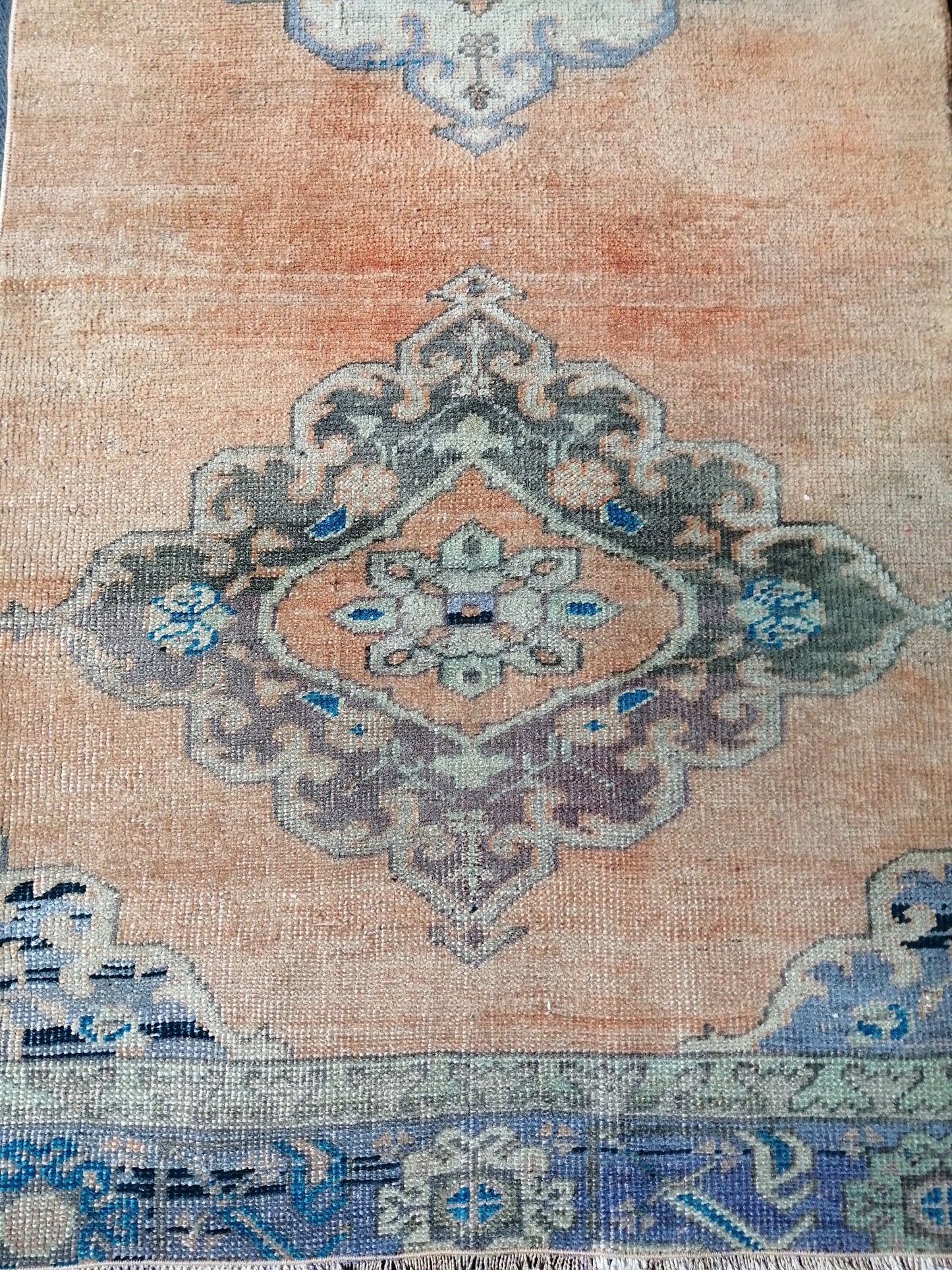 10 X 2.6 VINTAGE Oushak Runner Turkish Runner Rug Vintage Runner Rug Hallway Runner Rug Turkish Rug Runner Wool Runner Rug Wool Oushak Rug