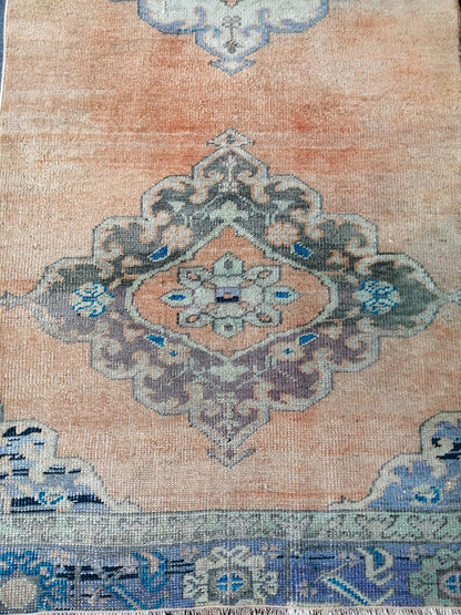 10 X 2.6 VINTAGE Oushak Runner Turkish Runner Rug Vintage Runner Rug Hallway Runner Rug Turkish Rug Runner Wool Runner Rug Wool Oushak Rug