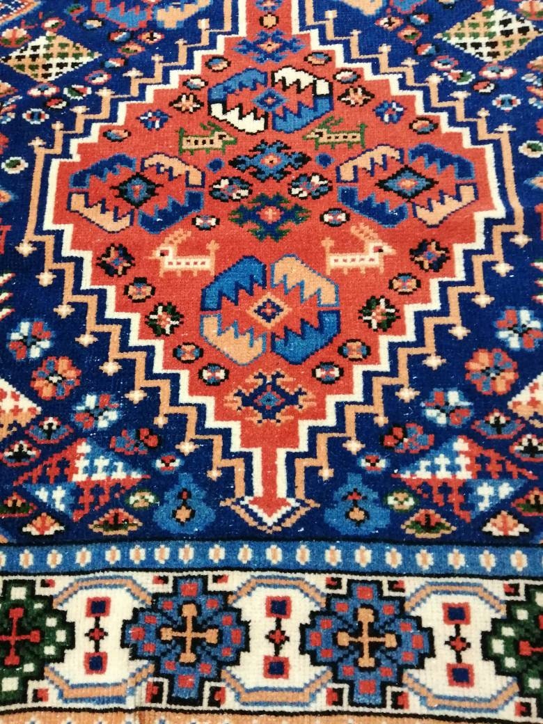 Vintage Rug, Oriental Handmade Rug, 3.6 x 6.2 Oushak Rug, Rustic Rug, Fun Vintage Turkish Rug, Persian Rug,Soft Wool Rug, Traditional Rugs