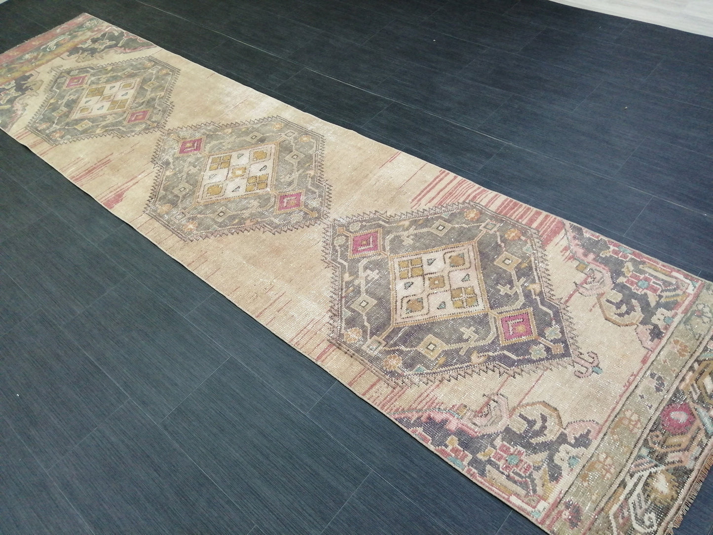 2.6 x 11 Oushak Runner Rug Turkish Runner Rug Vintage Runner Rug Hallway Runner Rug Kitchen Runner Rug Wool Runner Rug Wool Oriental Runner