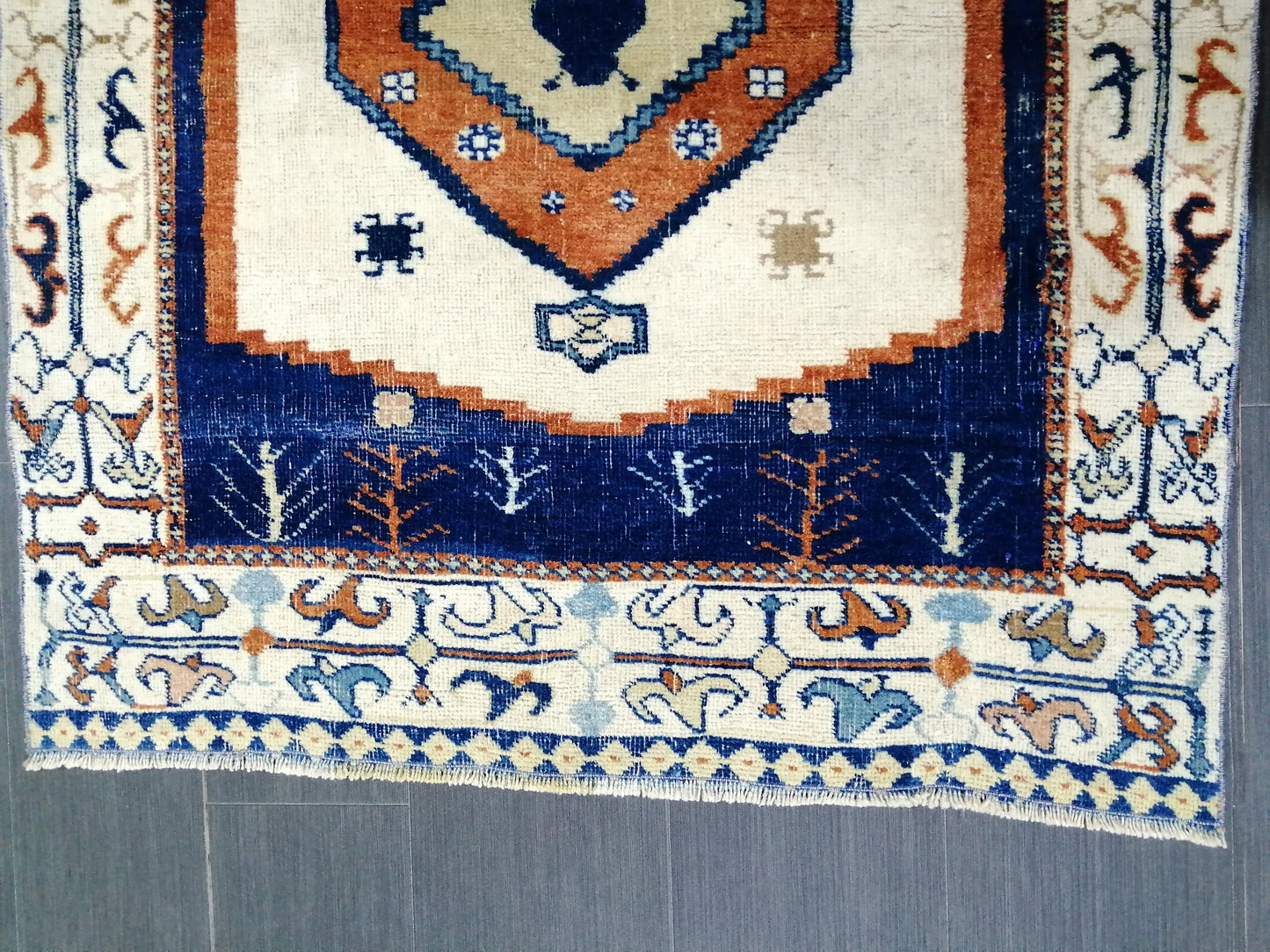 4.7 X 3.7 OUSHAK RUG TURKISH Oushak Rug Vintage Oushak Runner Rug Vintage Runner Rug Wool Oushak Rug Hand Made Rugs Vintage Turkish Rug