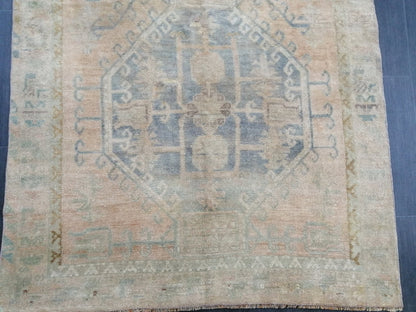 4.3 x 11.9 Faded Oushak Runner Rug Turkish Runner Rug Vintage Runner Rug Hallway Runner Rug Kitchen Runner Rug Wool Runner Rug Wool Oushak