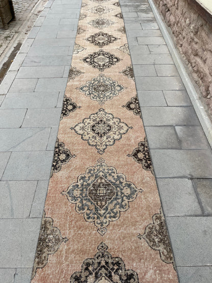 XL Turkish Runner Rug 2.7 x 23.8 ft Vintage Runner Rug Hallway Runner Rug Kitchen Runner Rug Staircase l Runner Rug Extra Long Oushak Runner