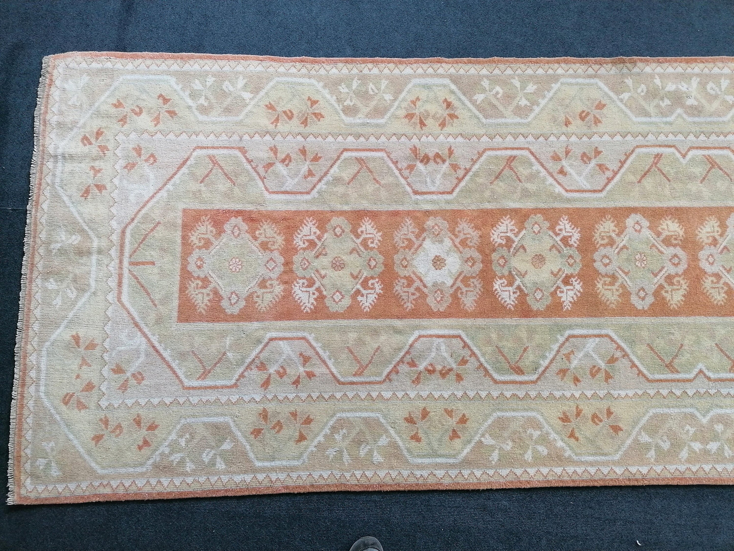 Runner rug 11'6x3'9 vintage kitchen runner hallway runner rug,oushak runner rug