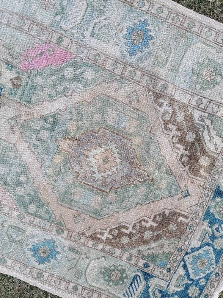 Turkish runner rug 4'9x12'8 runner rug,vintage oushak runner rug,kitchen runner rug,hallway runner rug,vintage runner rug