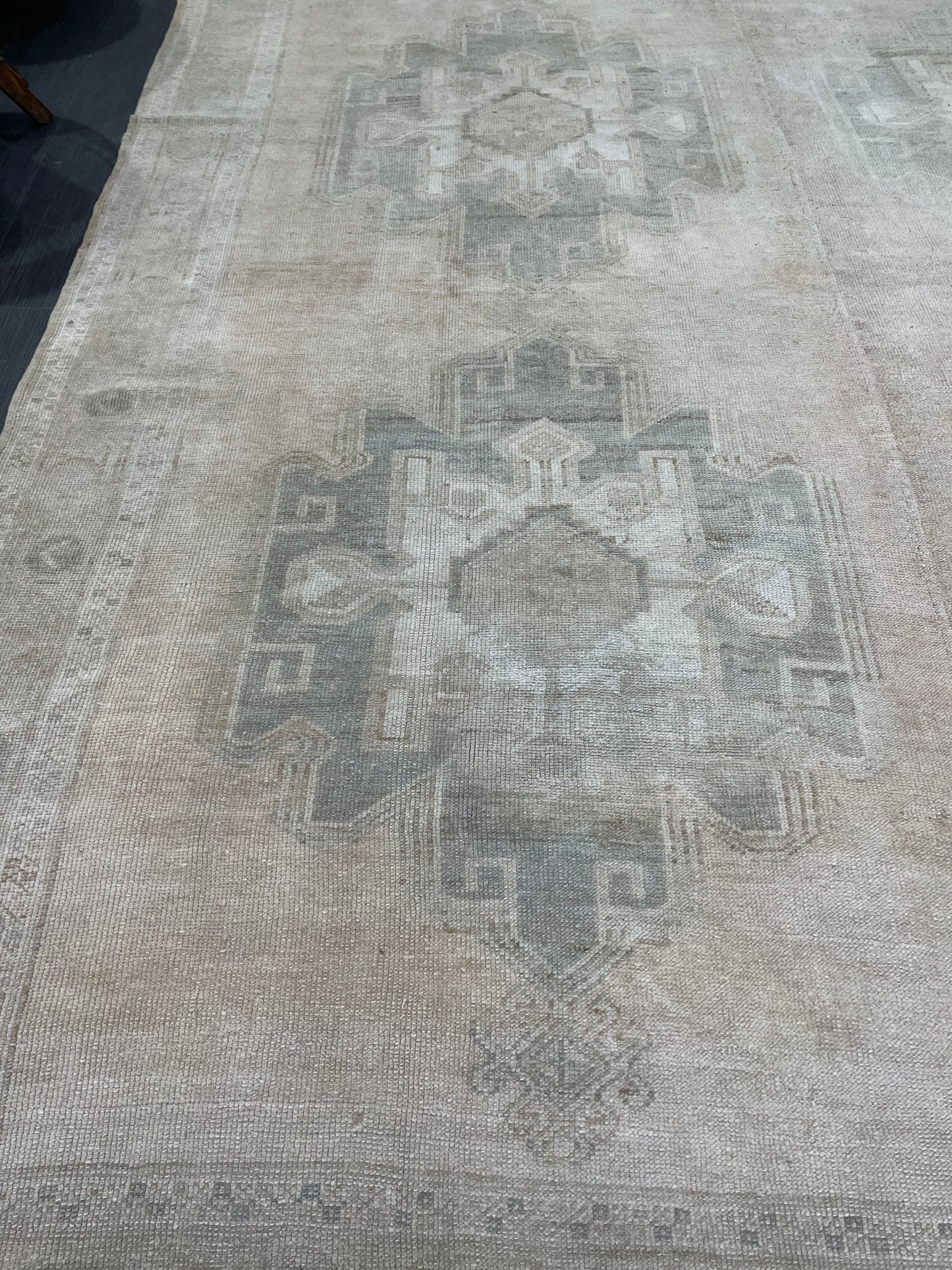 Vintage Rug, Wool TURKISH Rug, Muted Handmade 7.8 x 12.7 Rug, Hand Knotted Rug, Oushak Rug, Vintage Oriental Rug, Muted Persian Rug