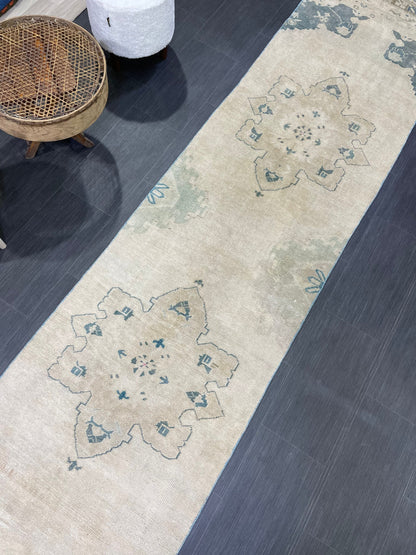 Antique Runner Rug, Persian 2.6 x 11.8 Runner Rug, Vintage Runner, Wool Runner Rug, Turkish Runner Rug, Kitchen Runner Rug, Hallway Runner