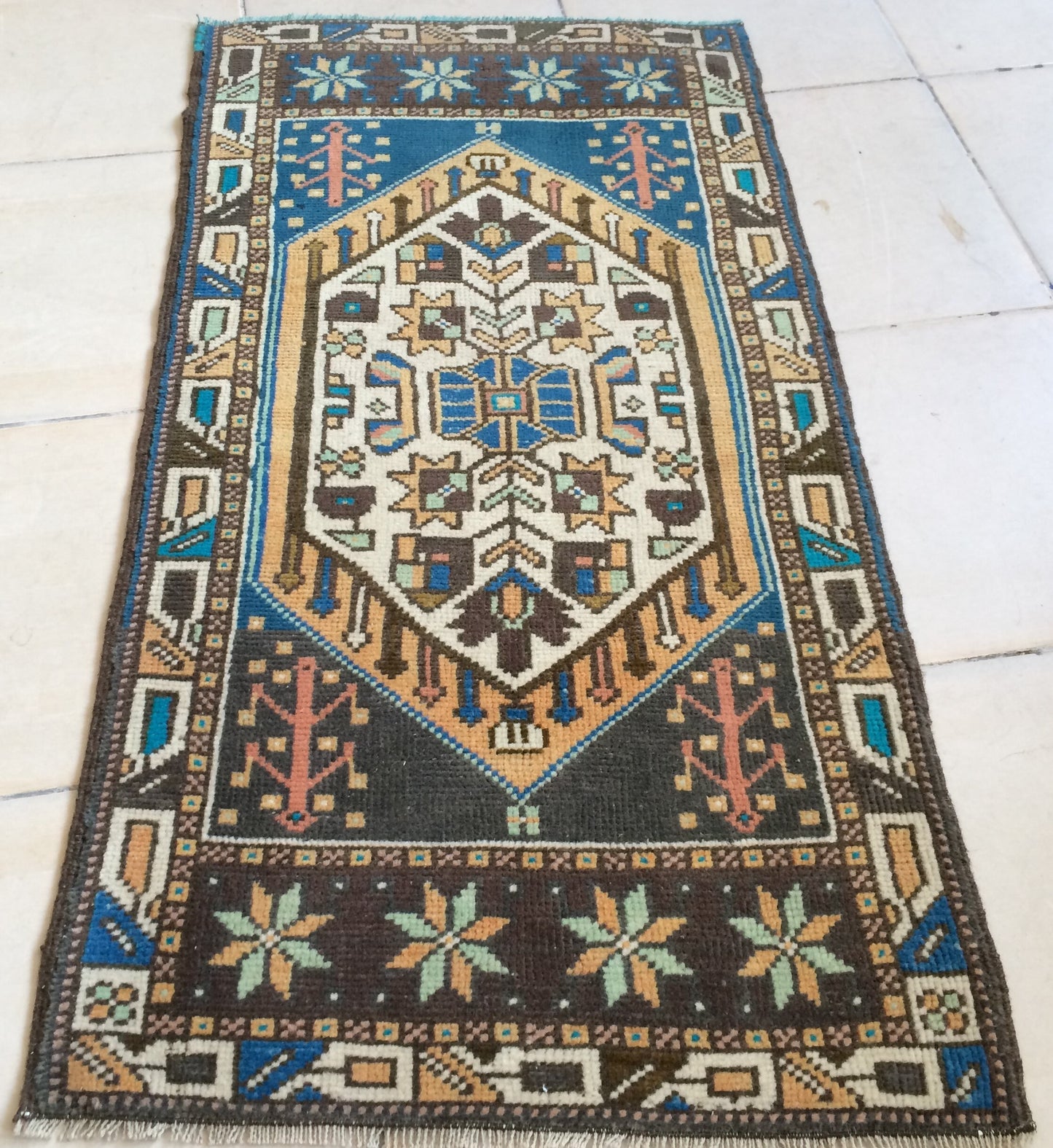 Hand Made Rug Oushak Rug Mini Rug Small Area Rug Turkish Rug Oushak Rug Hand Made Rug Vintage Rug