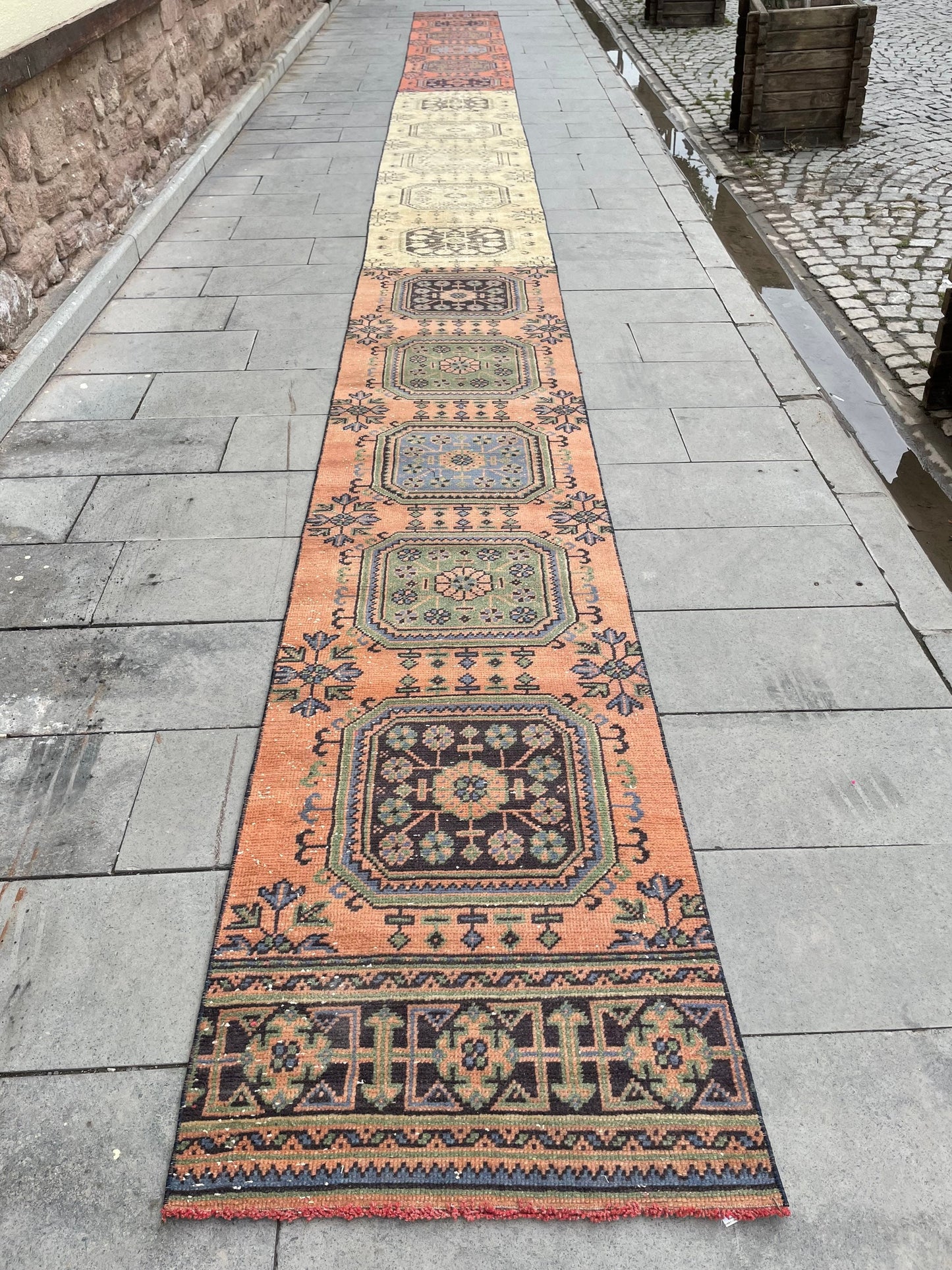 Vintage Staircase Runner Rug 2.3 x 31 ft Extra Long TURKISH Runner Rug Vintage Runner Rug Distressed Runner Rug  Runner Hand Knotted Runner