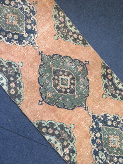 3 x 13.7 Turkish Runner Rug Oushak Runner Rug  Vintage Runner Rug Hallway Runner Rug Kitchen Runner Rug Wool Runner Rug Wool Oushak Runner