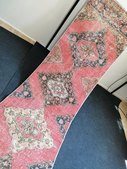 12.5 x 2.6 Turkish Oushak Runner Rug Turkish Runner Rug Vintage Runner Rug Hallway Runner Rug Kitchen Runner Rug Wool Runner Rug Wool Oushak