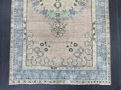 Vintage Rug TURKISH Rug Vintage 3.2 x 6.6 Oushak Rugs Muted Rug Turkish Oushak Rug, Vintage Oushak Rug Wool Rug