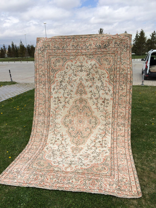 10 x 6 ft Vintage  RUGS LARGE Area RUG Turkish  Rugs Oushak Rugs Bohemian Rug Living Room Rug Oushak Runner Rug Hand Made Rugs