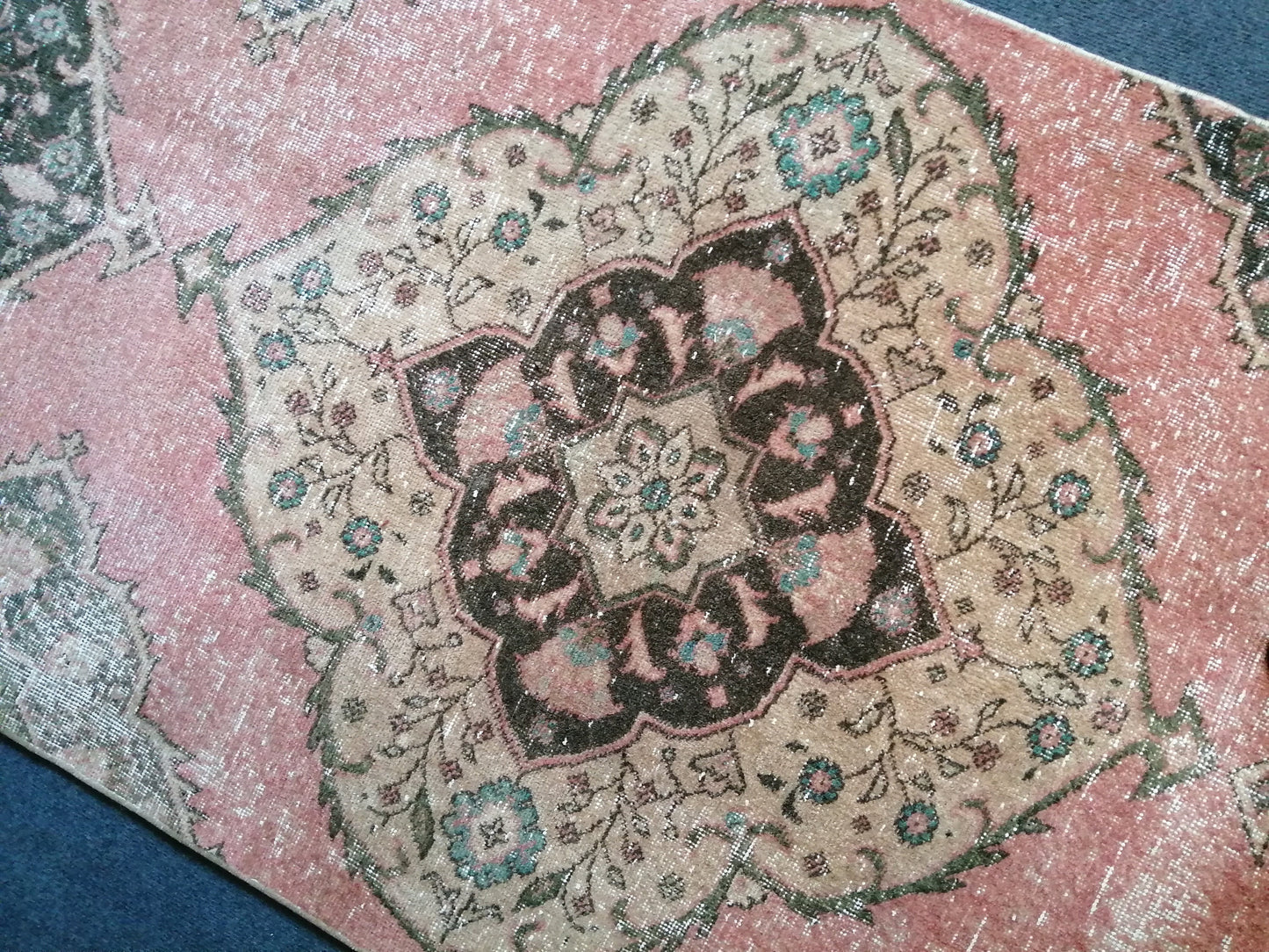 11 x 3.4  OUSHAK RUG TURKISH Oushak Rug Vintage Muted Oushak Runner Rug Faded Vintage  Rug Wool Oushak Rug Hand Made Rugs  Turkish Rug