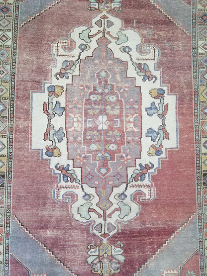 4.5 x 8.6 Turkish oushak rug, vintage rug, wool kitchen rug, Hand Knotted rug,