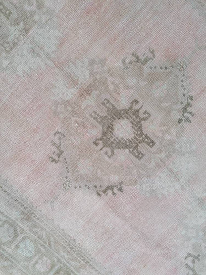 Muted vintage runner, oushak runner wool runner 5'2x12 handmade hallway runner, kitchen vintage anatolian rug