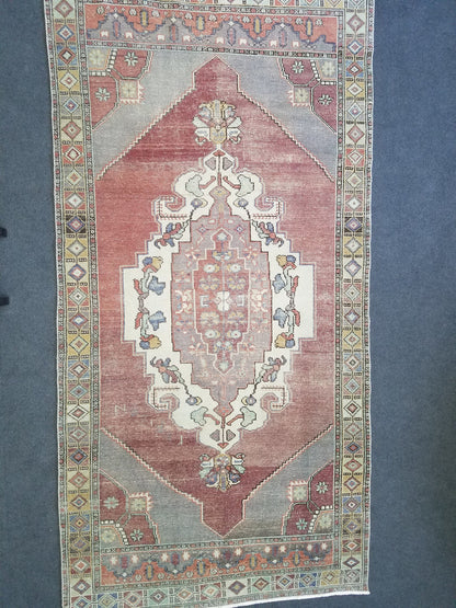 4.5 x 8.6 Turkish oushak rug, vintage rug, wool kitchen rug, Hand Knotted rug,