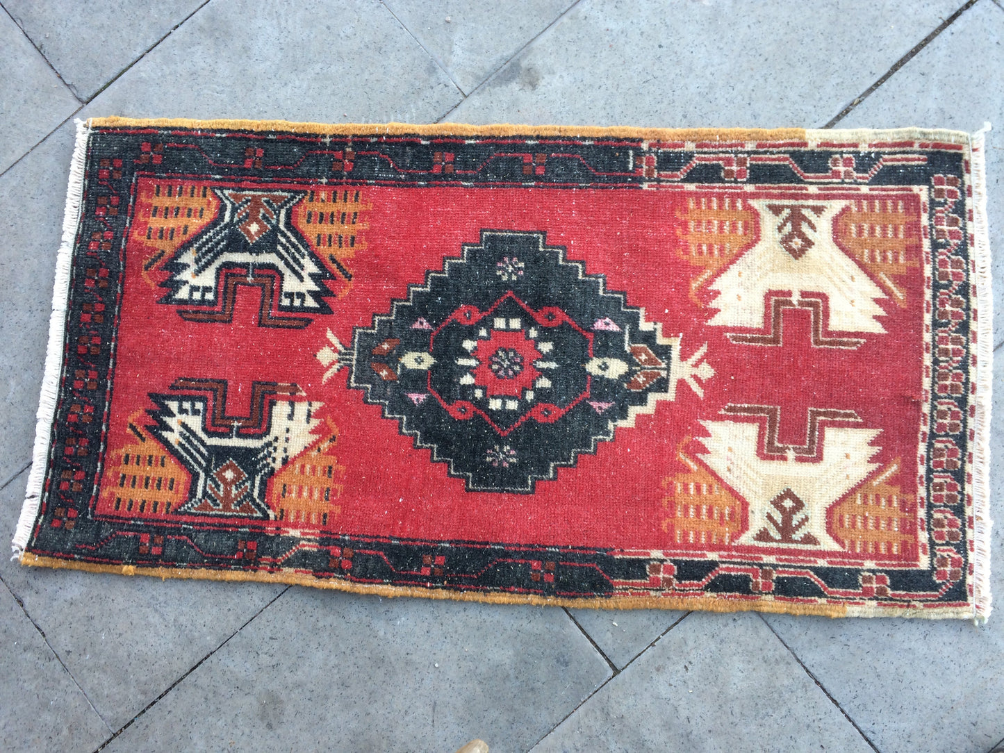 SMALL Area TURKISH Rug, bohemian hand made rug, minimalist motif