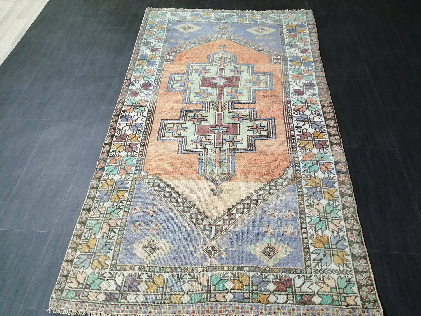 Vintage Rugs, 6.4 x 3.7 Rug, Oushak Rug, Rustic Rug, Bohemian Rug, Turkish Rug, Farmhouse Rug, Vintage Rug, Wool rug