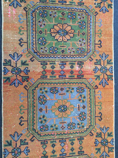 Vintage Runner Rug, Hallway Runner Rug, Turkish Runner Rug , Oushak Runner Rug, rustic rug runner, farmhouse Runner rug, Ethnic Rugs