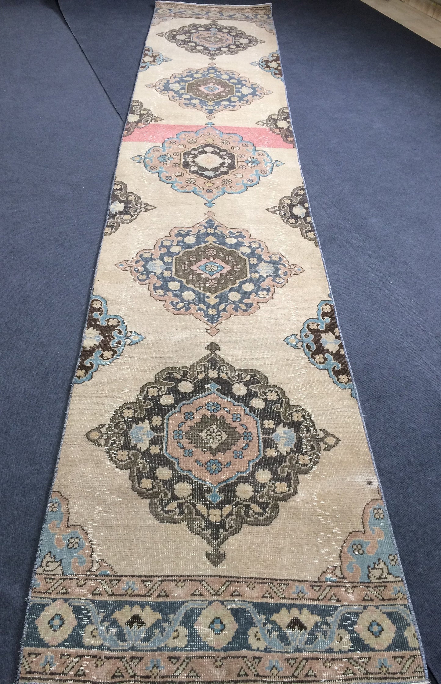 13 x 2.6 Oushak Runner Rug Turkish Runner Rug Vintage Runner Rug Hallway Runner Rug Kitchen Runner Rug Wool Runner Rug Wool Oushak Rug